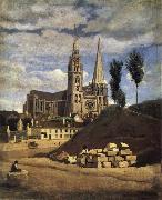 Corot Camille The Cathedral of market analyses oil